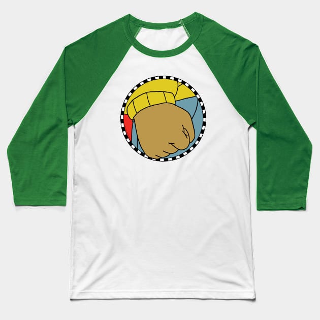 Arthur Fist Baseball T-Shirt by marcbrownstudios